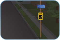 Driver feedback sign showing a motorist speed as they travel along the roadway