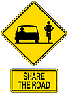  Share the road sign Warning Sign