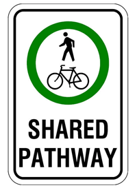 Shared use pathway sign