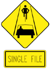 Single File Bike Sign