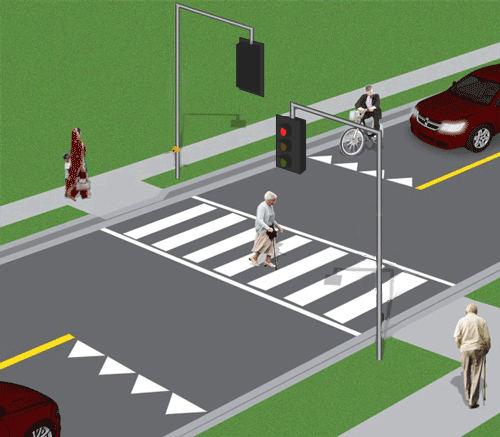 Intersection pedestrian signals