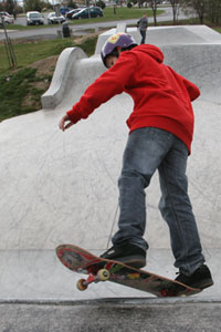 Skateboarders enjoying the Grenadier Skatepark