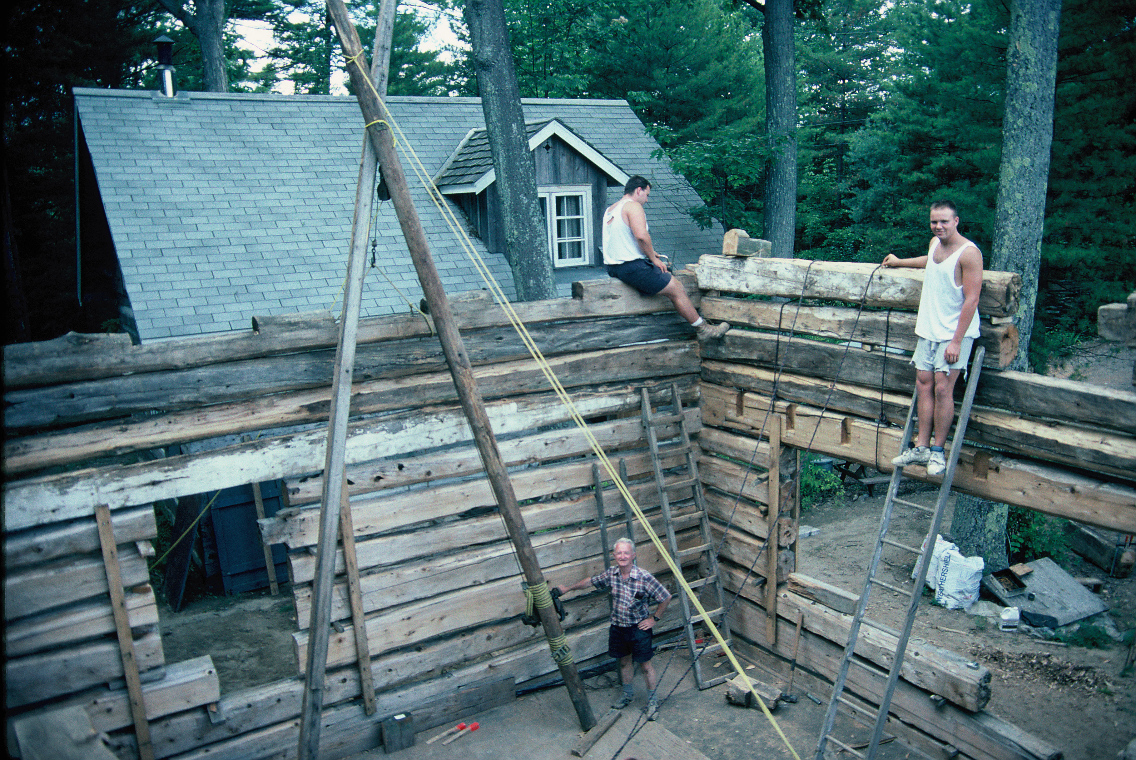 Re-assembling the log house